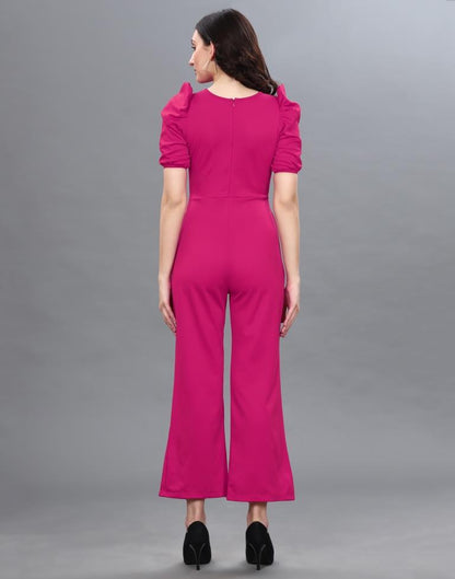 Hot Pink Knitted Jumpsuit | Sudathi