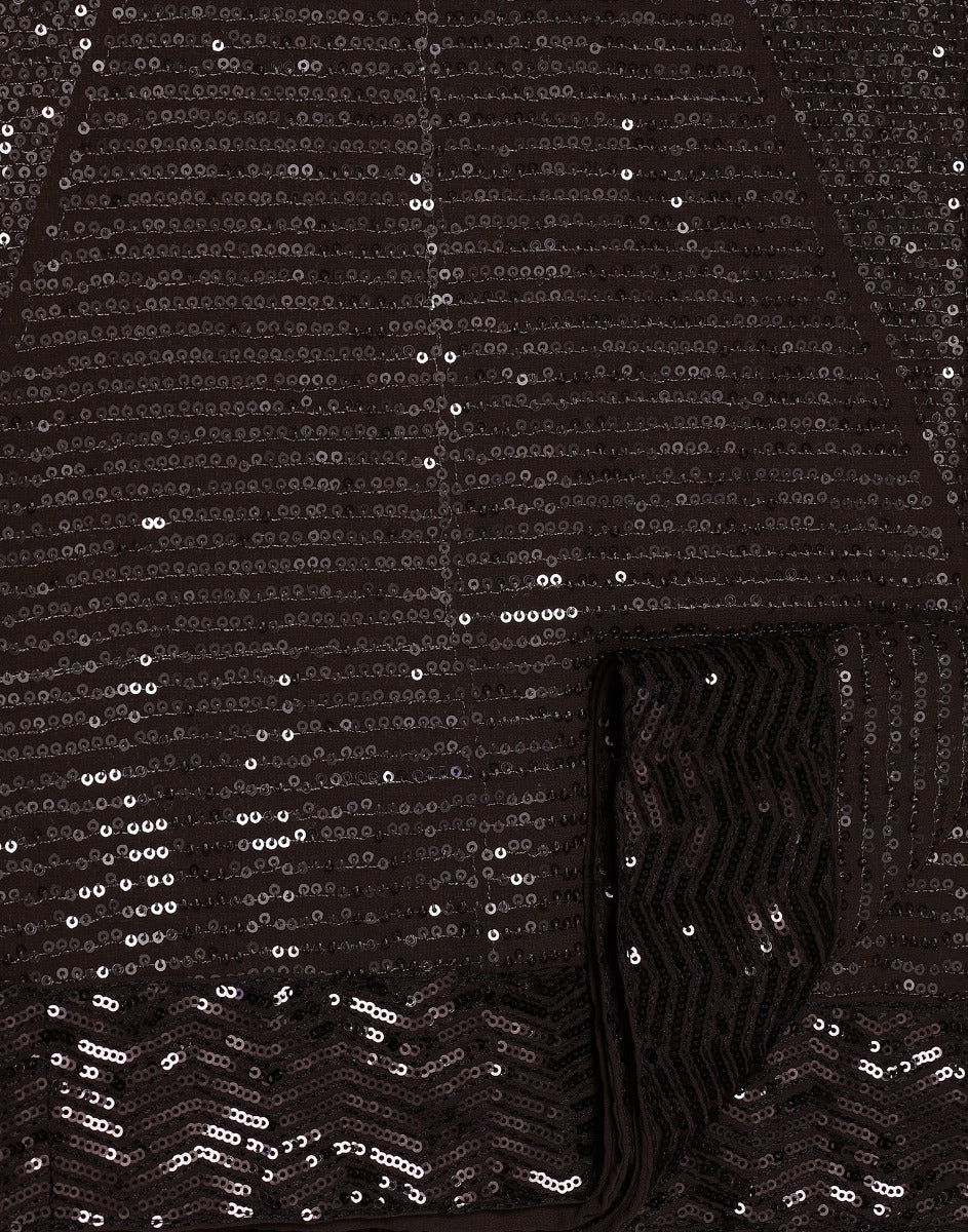 Brown Georgette Sequence Saree | Leemboodi