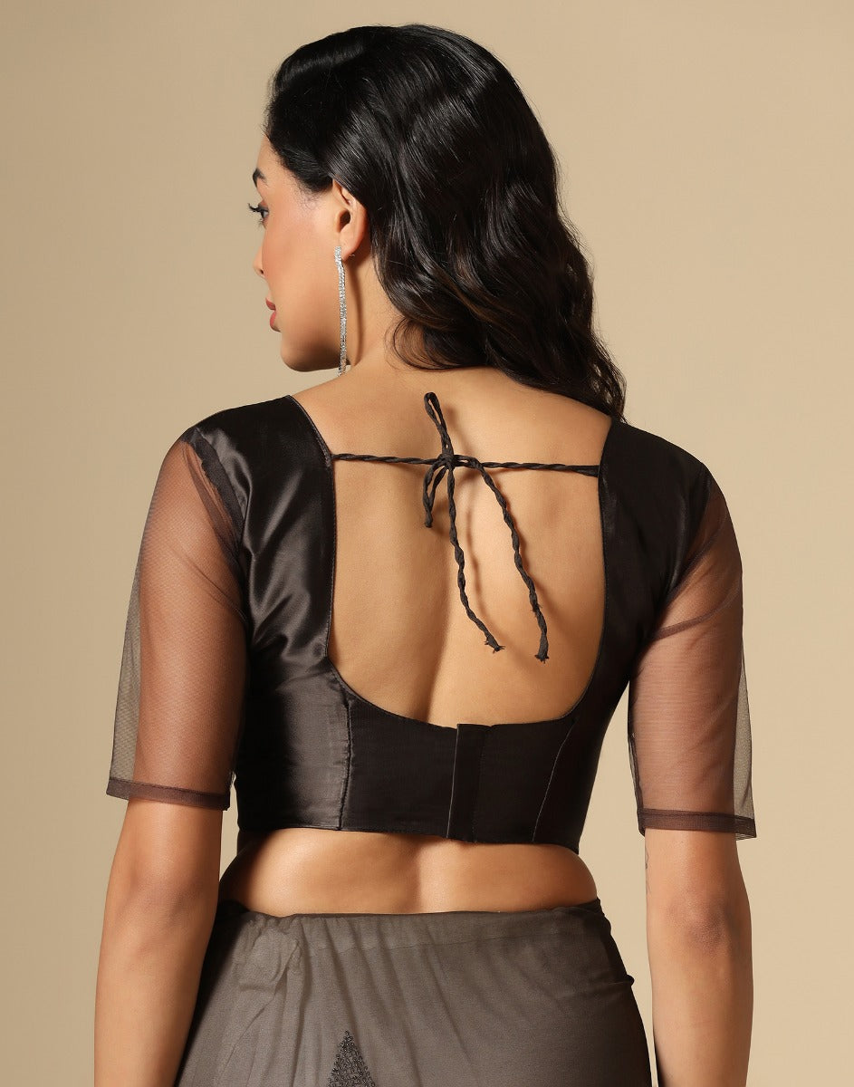 Brown Georgette Sequence Saree | Leemboodi