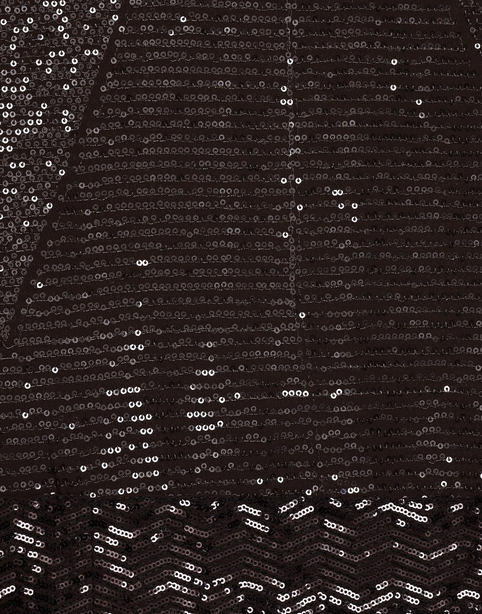 Brown Georgette Sequence Saree | Leemboodi