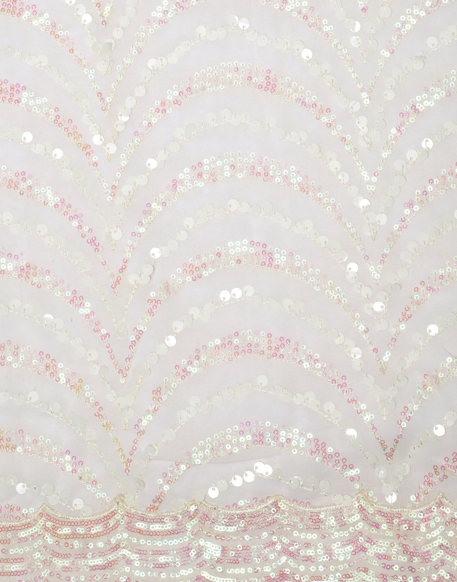 Off White Georgette Sequence Saree | Leemboodi