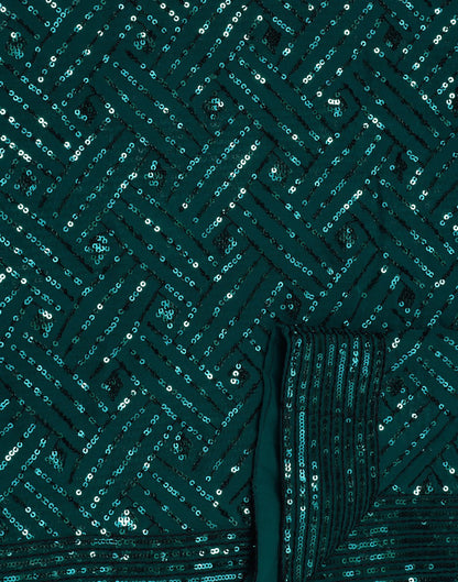 Green Georgette Sequence Saree | Leemboodi