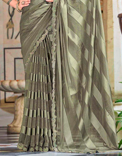Light Green Georgette Sequence Saree | Leemboodi