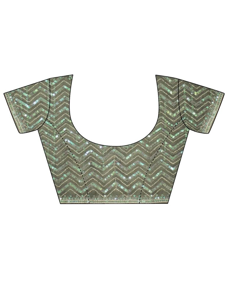 Light Green Georgette Sequence Saree | Leemboodi