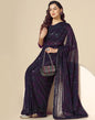 Dark Purple Georgette Sequence Saree | Leemboodi