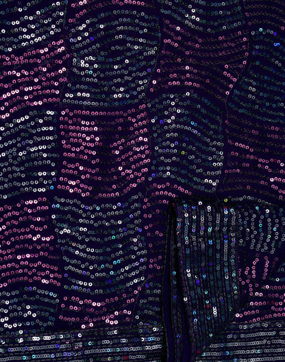 Dark Purple Georgette Sequence Saree | Leemboodi