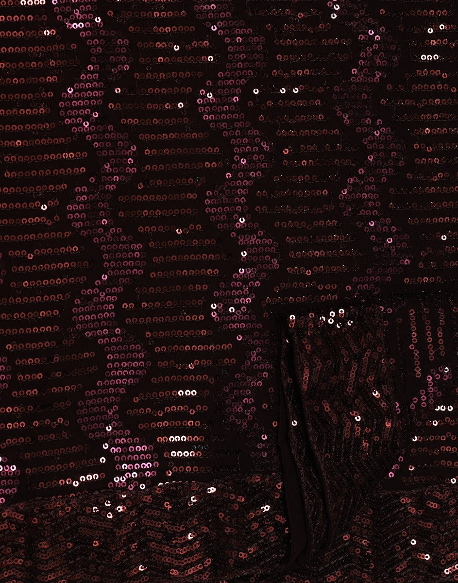 Brown Georgette Sequence Saree | Leemboodi