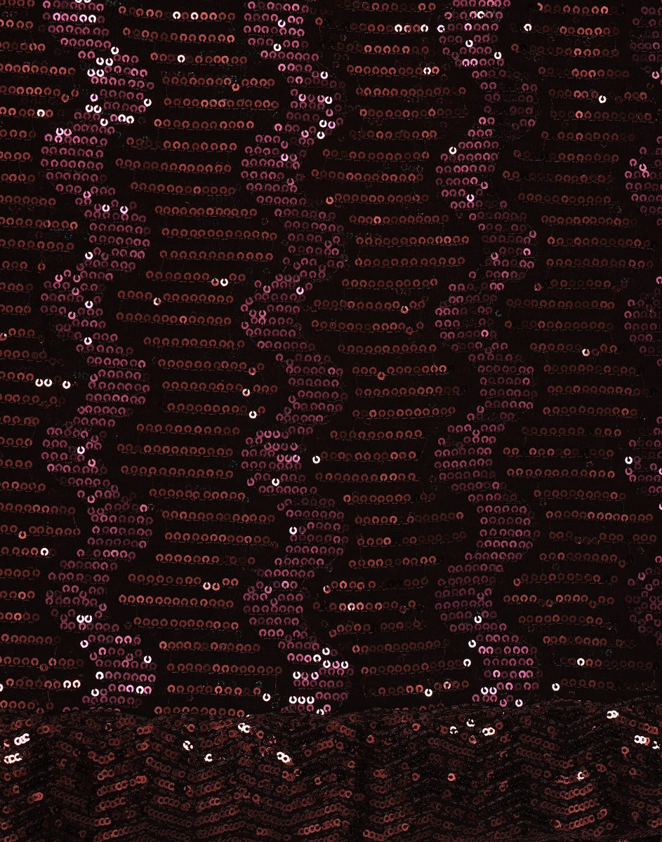 Brown Georgette Sequence Saree | Leemboodi