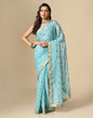 Sea Green Chiffon Embroidery Saree | Leemboodi