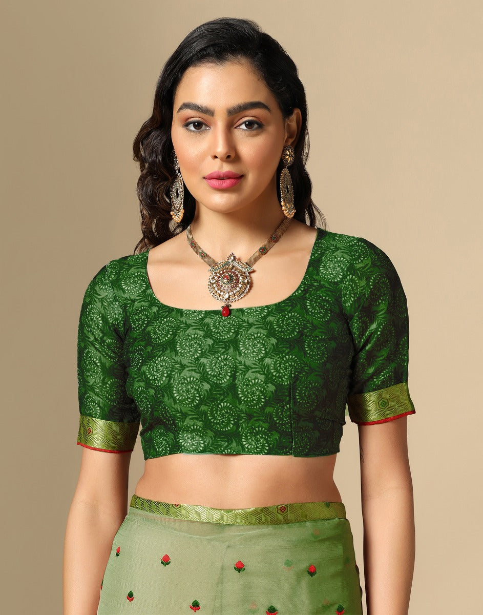 Light Green Chiffon Embroidery Saree | Leemboodi