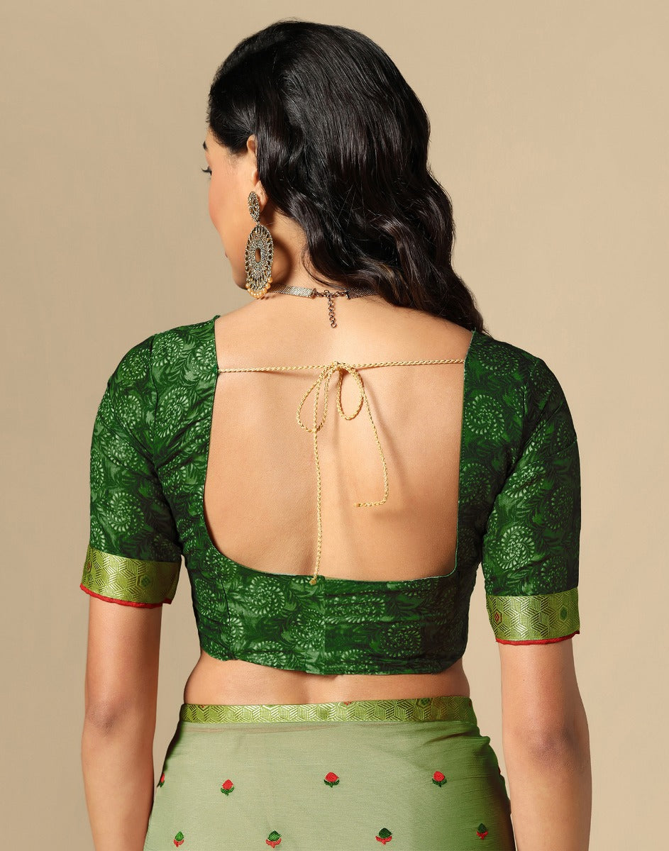 Light Green Chiffon Embroidery Saree | Leemboodi