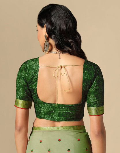 Light Green Chiffon Embroidery Saree | Leemboodi