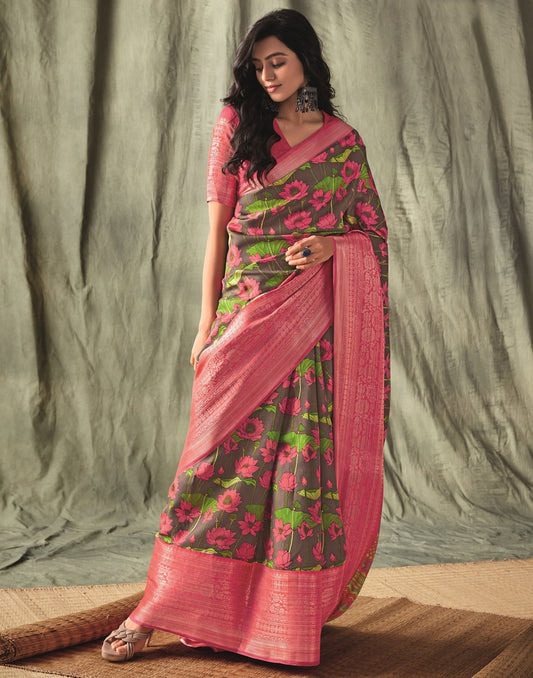 Brown Silk Saree | Leemboodi