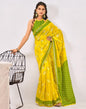 Yellow Cotton Printed Saree