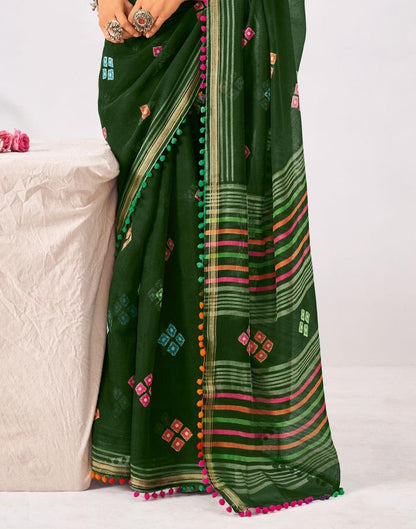 Green Cotton Saree | Leemboodi