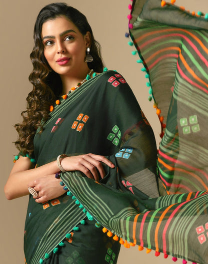 Green Cotton Saree | Leemboodi