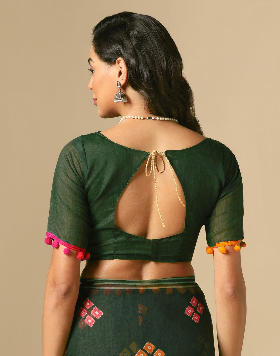 Green Cotton Saree | Leemboodi