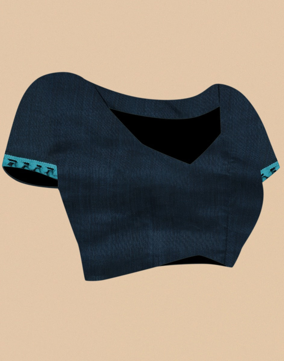 Teal Green Cotton Saree | Leemboodi