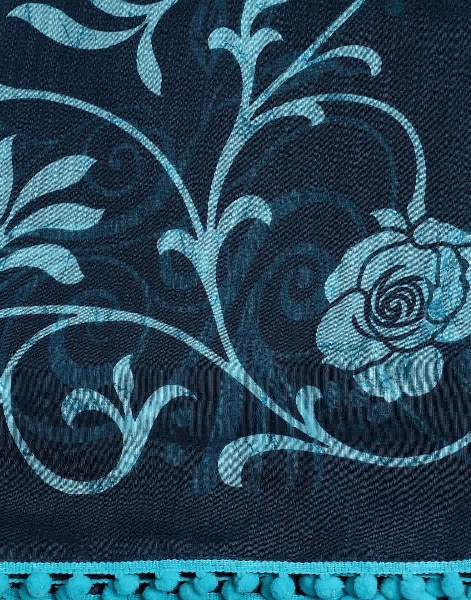 Teal Green Cotton Saree | Leemboodi