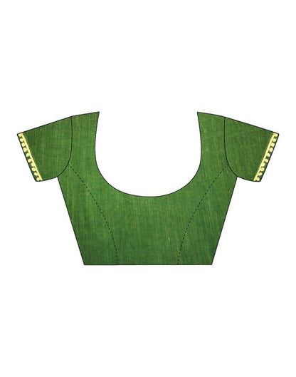 Olive Green Cotton Saree | Sudathi