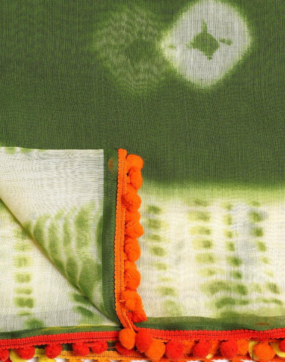 Olive Green Cotton Saree | Sudathi
