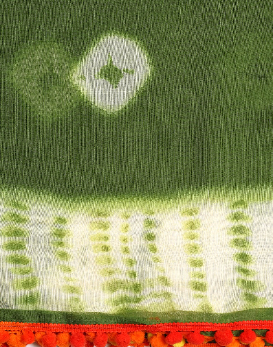 Olive Green Cotton Saree | Sudathi