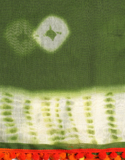 Olive Green Cotton Saree | Sudathi