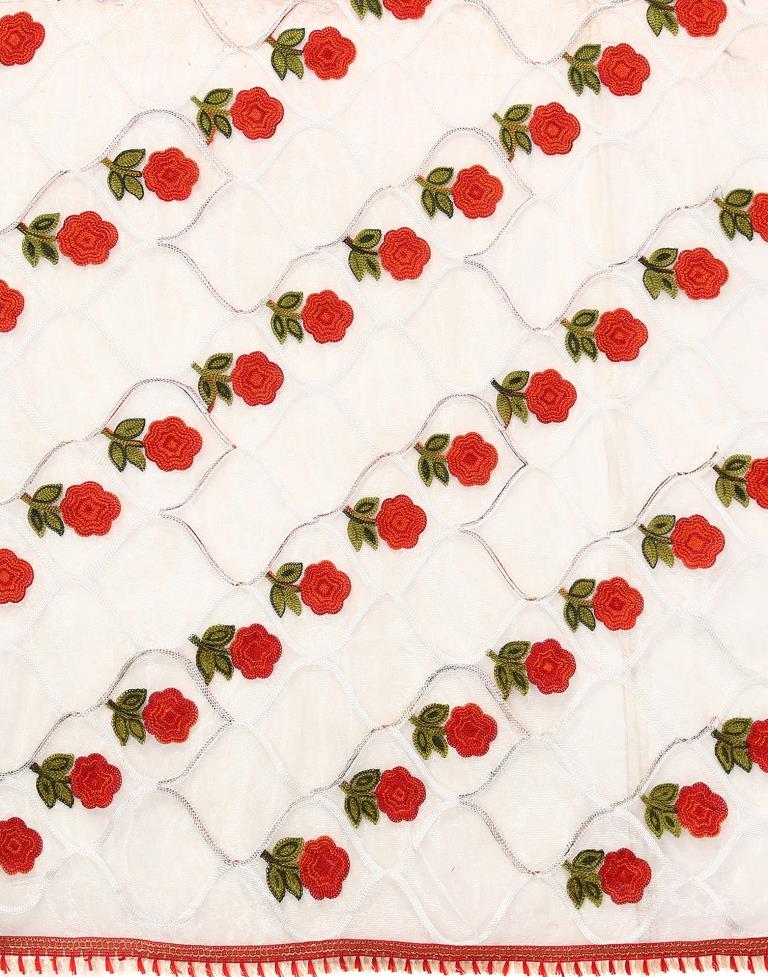 White Embroidered Saree | Sudathi