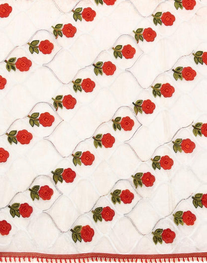 White Embroidered Saree | Sudathi