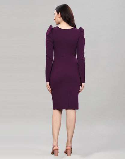 Wine Ribbed bodycon dress | Sudathi