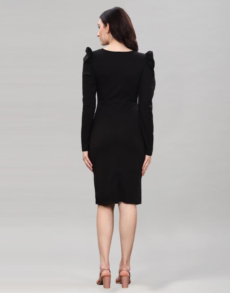 Black Ribbed bodycon dress | Sudathi