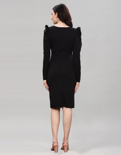 Black Ribbed bodycon dress | Sudathi