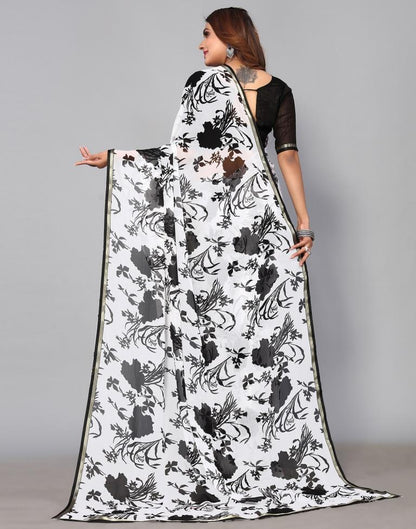 White Chiffon Saree | Sudathi