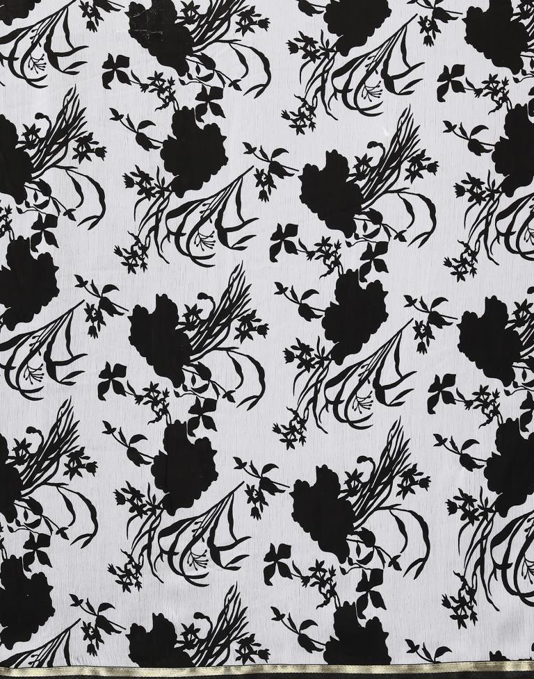 White Chiffon Saree | Sudathi