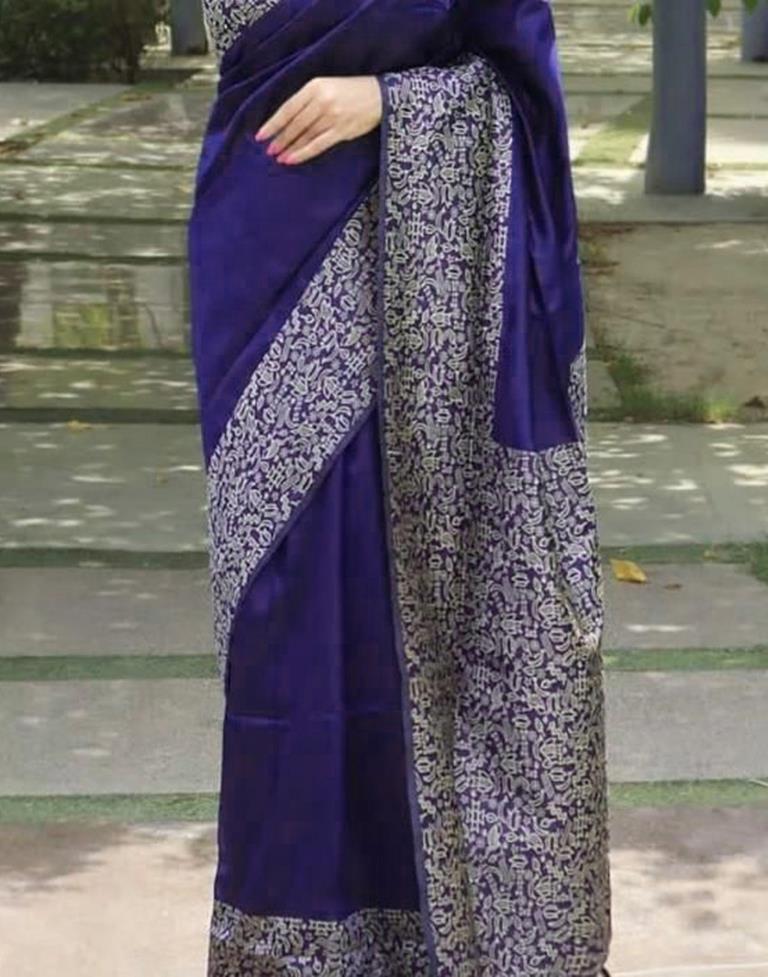 Navy Blue Silk Saree | Sudathi