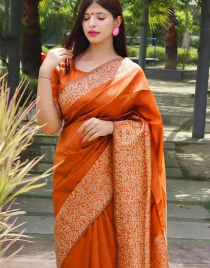 Orange Silk Saree | Sudathi