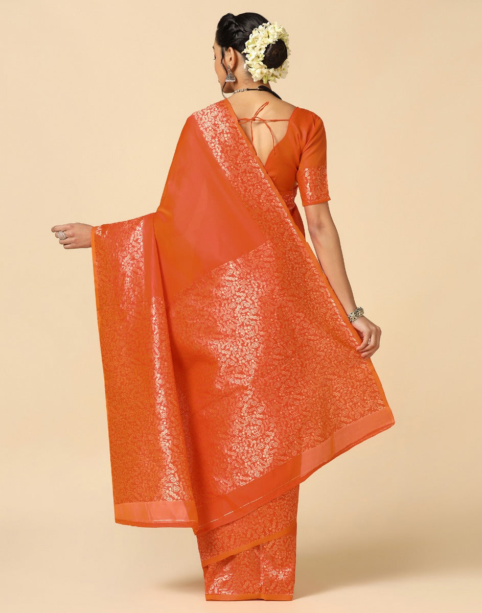 Orange Silk Saree | Sudathi