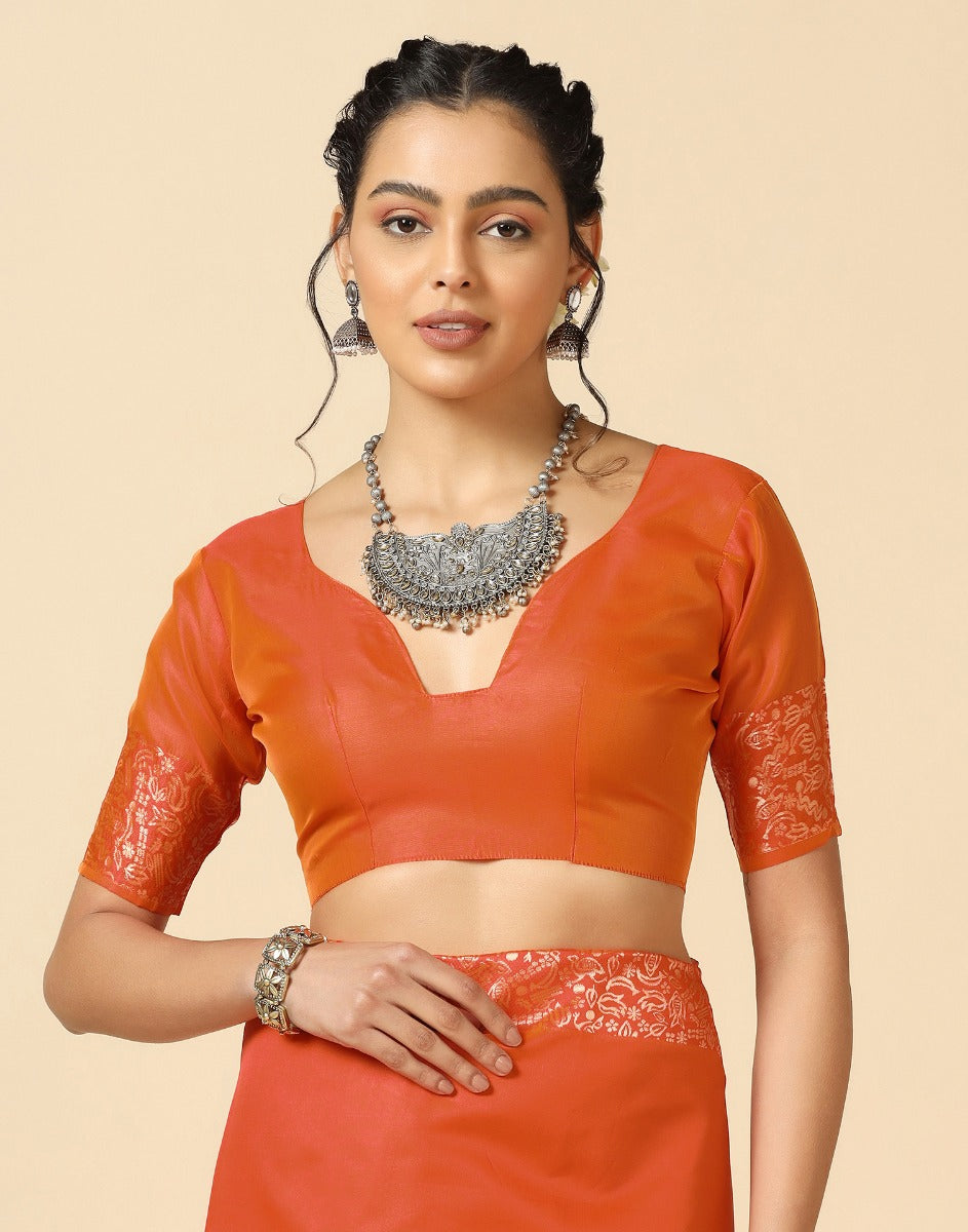 Orange Silk Saree | Sudathi