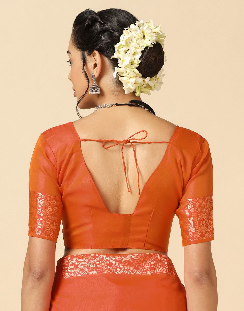 Orange Silk Saree | Sudathi
