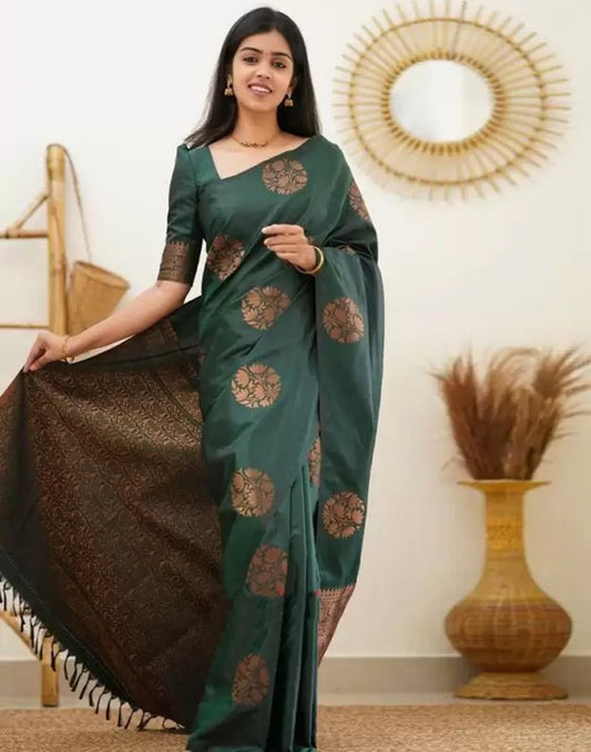 Green Banarasi Silk Saree | Sudathi