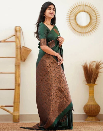 Green Banarasi Silk Saree | Sudathi