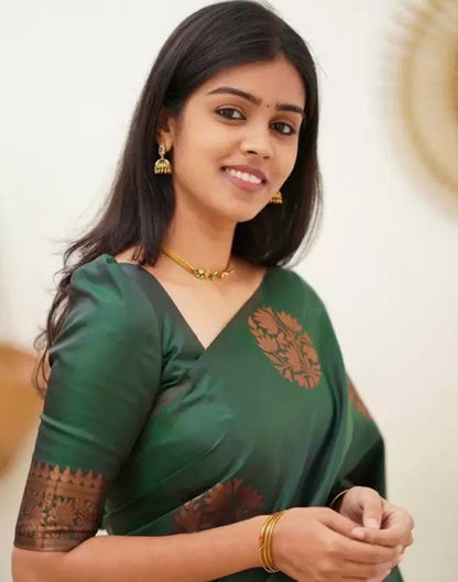 Green Banarasi Silk Saree | Sudathi