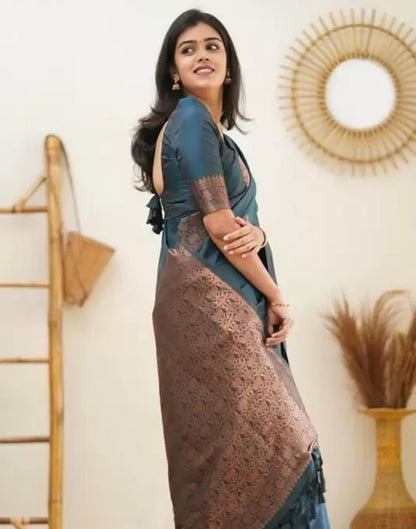 Blue Banarasi Silk Saree | Sudathi