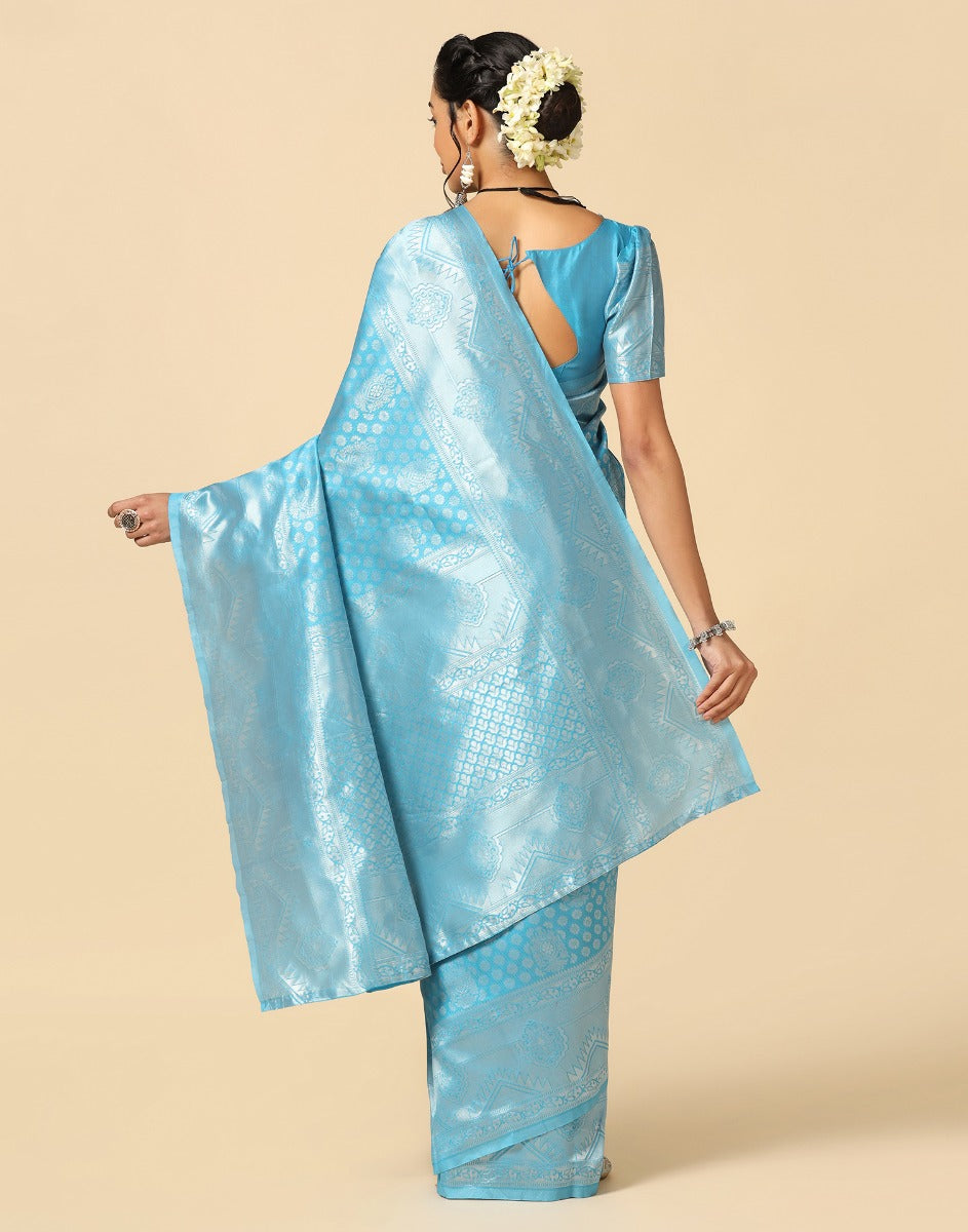 Sky Blue Silk Saree | Sudathi