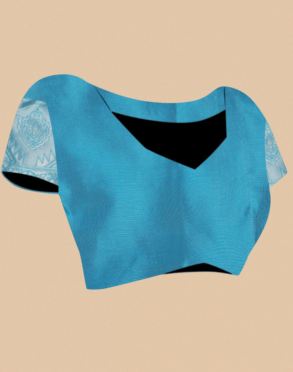 Sky Blue Silk Saree | Sudathi