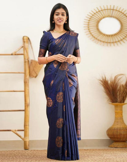 Dark Blue Silk Saree | Sudathi