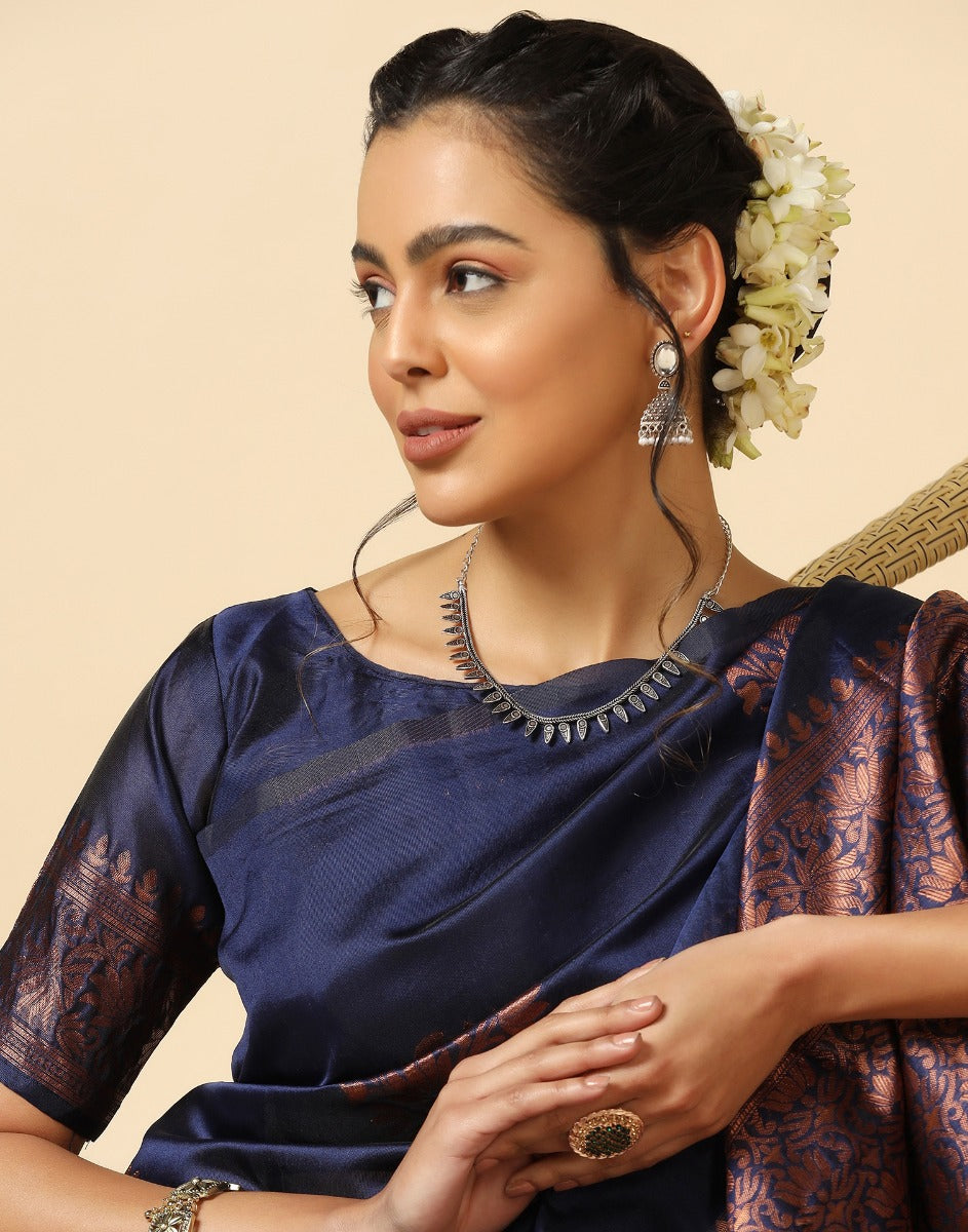 Dark Blue Silk Saree | Sudathi