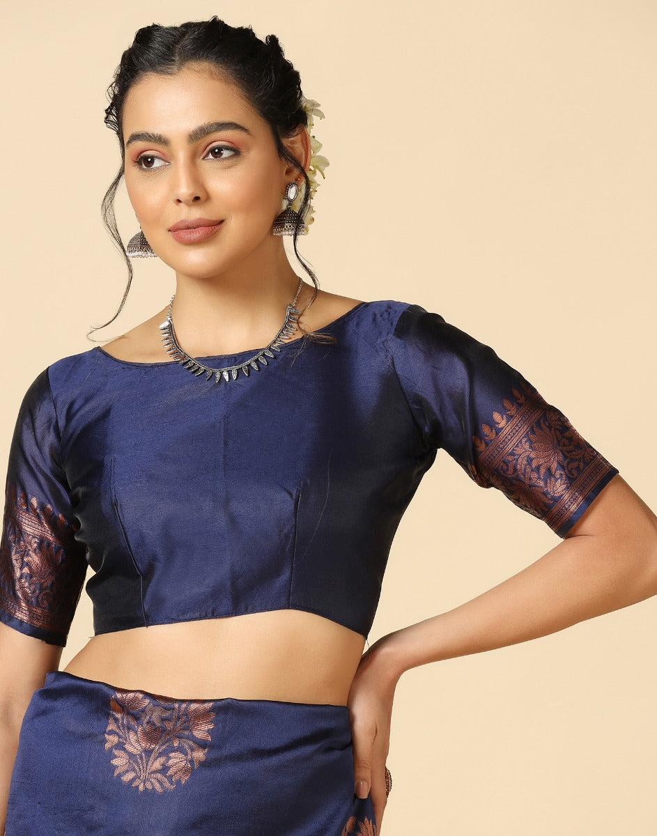 Dark Blue Silk Saree | Sudathi