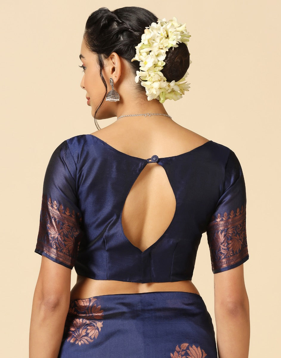 Dark Blue Silk Saree | Sudathi