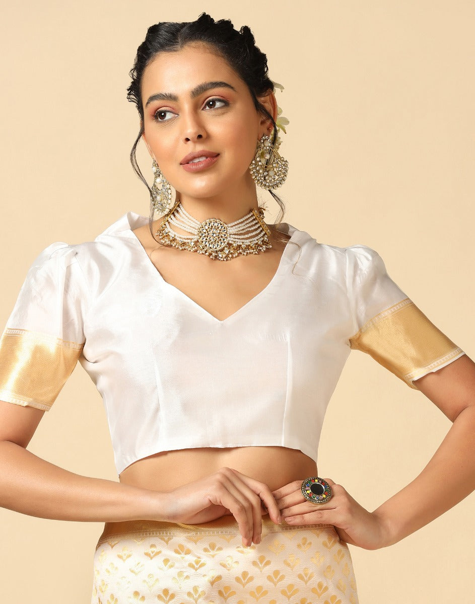 Off White Silk Saree | Sudathi